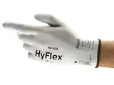 Ansell HyFlex 48-100 Dünne Arbeitshandschuhe mit PU Beschichtung, Leichte Schutzhandschuhe für Präzises Arbeiten, Heimwerk, Montage, Handschuhe Herren Damen, Weiß, Größe 2XL (12 Paar)