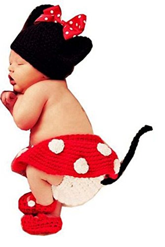 SAMGU Neugeborene Fotografie Prop Baby Kostüm niedlich Crochet Strickmütze Cap Mädchen Jungen Windel Schuhe