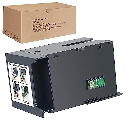 T6711 Tinten-Wartungsbox, kompatibel mit Epson T671100 Tinten-Wartungsbehälter, wiederaufbereitet für ET-16500, WF3520, WF3540, WF3620, WF3640, WF7715, WF7510, WF7777 WF 7620 WF7710 WF7720 Drucker