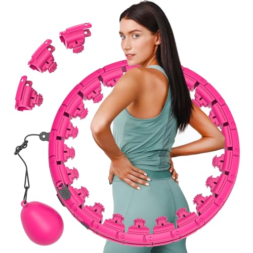 Smart Hula Hoop, Hula Hoop Reifen Erwachsene, Fitness Hula Hoop für Gewichtsverlust, Abnehmbare Knoten Bis zu 122 cm für Plus Size