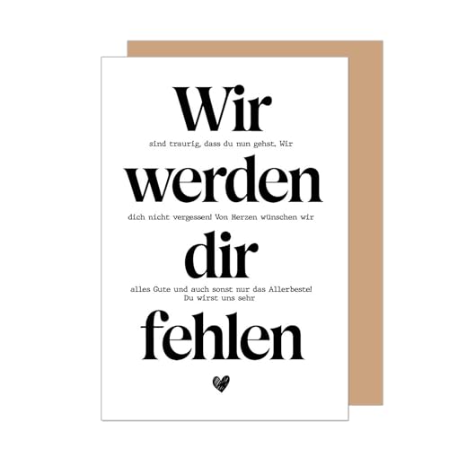 Edition Seidel Premium Glückwunschkarte zum Abschied mit Umschlag. Abschiedskarte mit Spruch Grußkarte Karte Ruhestand Jobwechsel Mann Frau Kollege Kollegin Freunde (AS153 SW025)