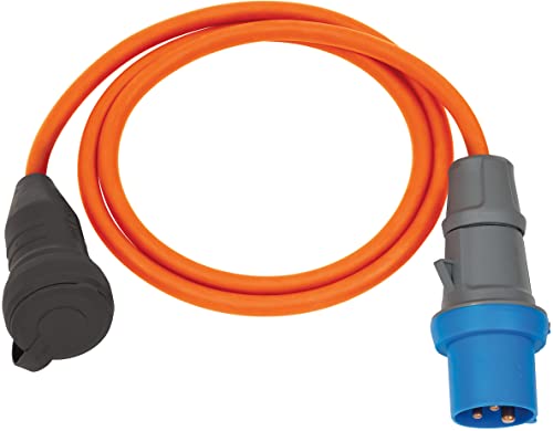 Brennenstuhl Camping Adapterkabel/CEE-Adapter mit CEE-Stecker und Schutzkontakt-Kupplung (1,5m Kabel in orange, H07RN-F 3G2,5, 230V/16A, für ständigen Einsatz im Außenbereich IP44, Made in Germany)