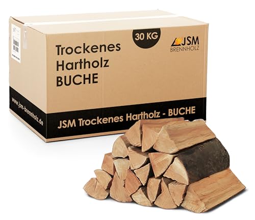 30kg Brennholz - 100% Buche, ofenfertig, Scheitlänge ca. 25 oder ca. 33 cm - für Kamin, Ofen, Feuerschalen, Lagerfeuer - Buchenholz Kaminholz Feuerholz Grillholz (Scheitlänge ca.25cm)