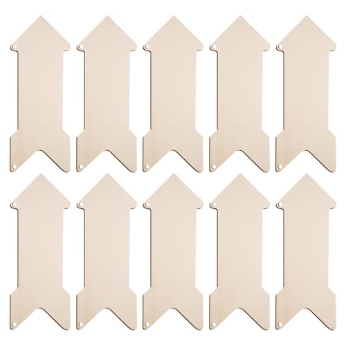 SLAXJNE 10 Stück Pfeilförmige Holzschilder, Home-Display-Schilder, Heimdekoration, DIY-Holzprodukte, Holzetiketten, Garten-Holzschilder, Können Zum Malen, Dekorieren, Geschenke Verwendet Werden