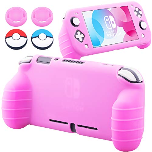 YoRHa Handle Grip Soft Silikon Kautschuk Schutzhülle Skin Cover Hülle Griff (Rosa) x 1 für Nintendo Switch Lite [9.2019 Slim Modell]