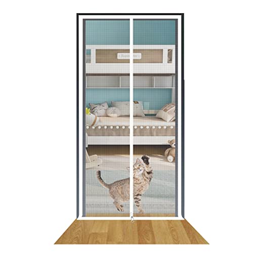 Katzengittertür, Verdickte Haustierschutzgitter Katzenbeständige Netzgitter Verbesserte Gittertür Wohnzimmer Schlafzimmer Küche Terrasse Hund Katze (Color : White, Size : 90x205cm)