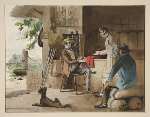 SERENDIPITP Kunstdruck Leinwand Wandkunst Bild Druck Kunst Gemälde Drei Männer in einem Kurzwarenladen Country Store Dolbyville von Edwin Austin Abbey für Wanddekoration 60x90cm