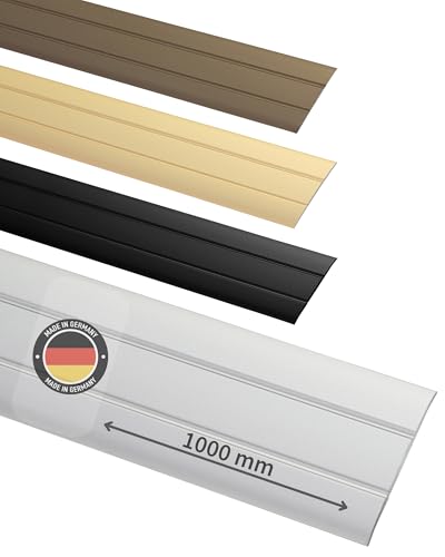 Gedotec Übergangsprofil selbstklebend Silber 1000 mm Alu I Länge 1m, Breite 37 mm I Made in Germany I Übergangsschiene Aluminium eloxiert, Übergangsleiste ohne bohren, Abdeckleiste