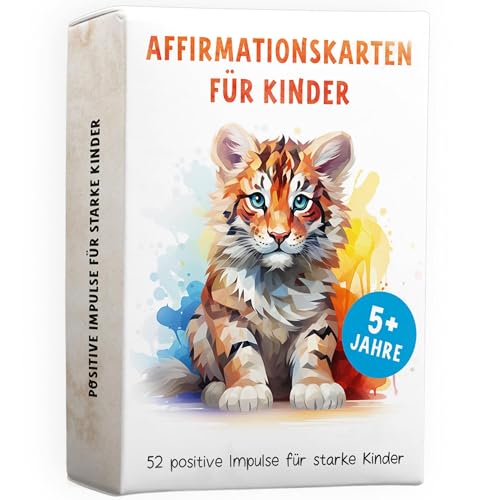 52 Affirmationskarten für Kinder - Selbstbewusstsein & Achtsamkeit stärken bei Kindern - pädagogisch wertvoll - Gefühlskarten, Motivationskarten für Kinder - Kartenset mit Affirmationen