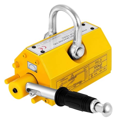 PLMNBQWE Magnetheber für Stahl, 660 lb, Permanent-Hebemagnet aus Metall, 300 kg, Neodym-Magnethebekran für Stahlprojekte, Power, Garde