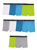 Fruit of the Loom Herren Cotton Boxer Brief Underwear Unterwäsche, Feststoffe, Sortiert, 10 Stück, S (10er Pack)