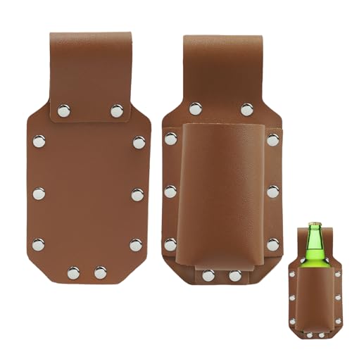 KOZOY Biergürtel Bierhalter, Bier Holster für Herren Leder Flaschenhalter Gürtel Bierflaschenhalter Bierholster, Bier Rucksäcke Getränkehalter Gürtel für Männer Vatertag Bierzubehör (braun)