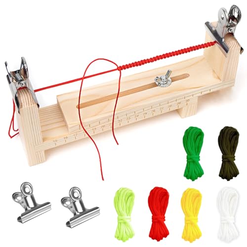 ARJDXDP Wood Paracord Jig Armband Maker, Paracord-Vorrichtung, Armband Herstellen Kit, Mit 6 Fallschirmschnüren Und 2 Klemme Zum Flechten Diy-armband-strickwerkzeug