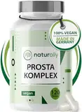 naturally Prostata Kapseln hochdosiert [120 Stück] - Prostata Komplex Kapseln mit Kürbiskern, Brennnessel, Sägepalmenextrakt, Vitamin E, Zink, Selen - vegan, prosta, pygeum africanum, saw palmetto