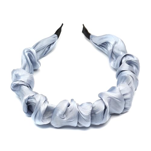 QinGoo Satingefühl Blau Stirnband Haarreife Frauen Stirnbänder Haarband Haarschmuck Kopfschmuck 1stück(Pale Blue)