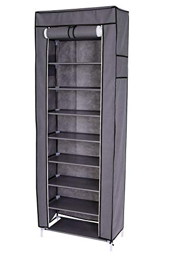 dibea Faltschrank schmal mit Vlieshülle 60x160x30 cm, grau