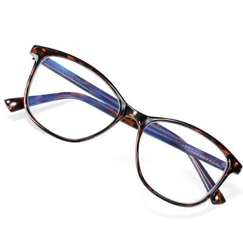 Madison Avenue Blaulichtfilter Brille Damen, TR90 Blaulichtbrille, Computerbrillen zum Spielen, Metallscharnier Brille Blaulichtfilter ohne Sehstärke (Braune Schildpatt)