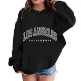 Zofedap LOS Angeles Kapuzenpullover Kinder Mädchen Teenager Oversize Hoodie Sweatshirt mit Taschen Locker Pullover Langarm Sportshirt