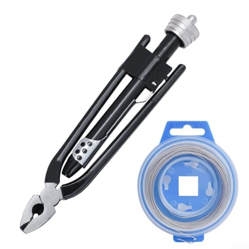 Eawfgtuw Luftfahrtsicherheits-Drahtzange, Chrom-Vanadium-Stahl, Drehschlosszange mit Edelstahldraht, Befestigungswerkzeug für industrielle Automobilmaschinen (15,2 cm + 15 m Sicherung) (15,2 cm + (15