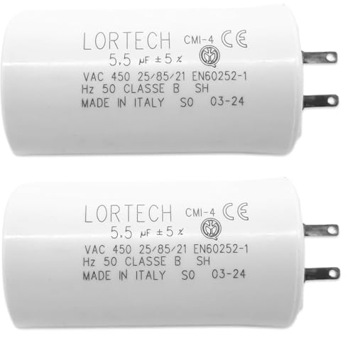 LORTECH Kondensator 5,5 µF (5,5 µF) für Motor von Volet/Store, Somfy und SIMU - Faston 2,8 mm