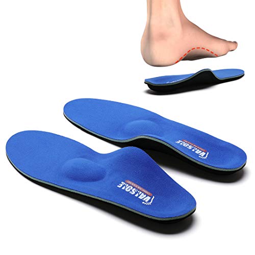 VALSOLE Orthopädische Einlegesohlen Für Damen & Herren Hohe Fußstütze Weiche Funktionelle schuheinlagen Insert für Plattfüße, Plantar Fasciitis, Fußschmerz Blau