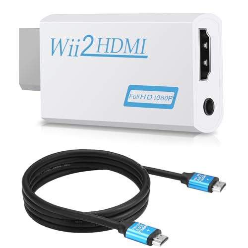 Wii Hdmi Adapter Wii Hdmi Wii zu HDMI Full HD Konverter Display Port auf Hdmi Adapter 720P 1080P HD Video Audio Ausgang mit 1 M größer Geschwindigkeit HDMI Kabel für Wii Display