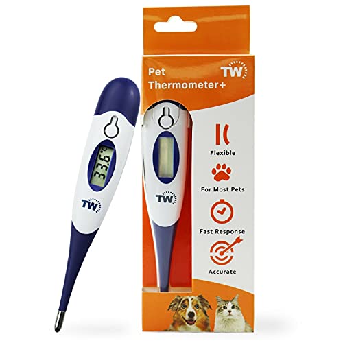 Digitales Haustierthermometer für Tierbesitzer von Hunden, Katzen, Pferd, Tierärzten, flexible Temperatursonde, inkl. Tierarzt-Diagramm