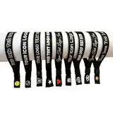 10 Schwarz Personalisiertes Festival Stoff Armbänder – Einlassbänder für Events, Partys & Konzerte, Stoffarmband mit individuellem Druck