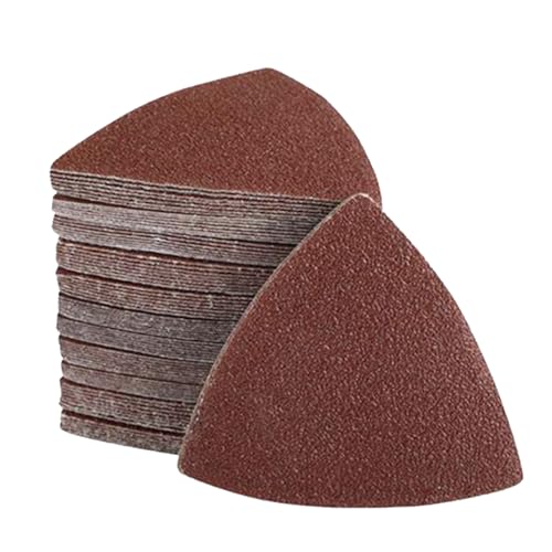 Alppihym 100 Stück Dreieck Schleifpapier Set 80mm - 5 Körnungen (60/80/120/180/240) je 20 Stück - Klett Schleifpapier für Deltaschleifer - Für Holz, Metall, Gips, Glasfaser (80 * 80MM)