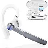 Bluetooth Headset V5.3, Wireless Freisprech Headset mit 110 Std Spielzeit, CVC8.0 Headset Kabellos mit 4 ENC Noise Cancelling Mic Mute, IPX7 Waterproof, In Ear Headset Handy für Autofahren, Eisengrau