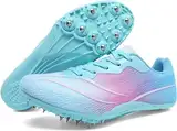 Männer Frauen Laufschuhe Leichtathletik Schuh Nagel Spikes Schuhe Kinder, Track Wettbewerb Jungen für Training Langstreckenlauf,Pink-35