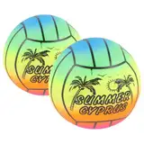 TOYANDONA 2 Stück Aufblasbarer Volleyball-Regenbogen-Sportball Zum Aufblasen Von 15 2 cm Großen Strandbällen Für Sommer-Strand-Schwimmbad-Partys