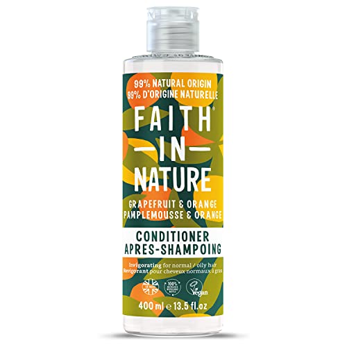 Faith In Nature Grapefruit-Orangen-Spülung, Belebend, Vegan und Frei von Tierversuchen, Ohne SLS Oder Parabene, Für Normales bis Fettiges Haar, 400ml