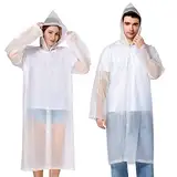 Newbyinn 2 Stück Regenponcho Damen Herren Kinder Wasserdicht, Regencape Regenmantel Regen Poncho Cape Festival Wandern Faltbar