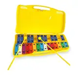 Classic Cantabile GSG-25 Sopran Glockenspiel - Kinder Xylophon mit 25 Tönen - Inklusive praktischem Tragekoffer und Schlägeln - Gelb