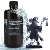 ELEGOO Wasser Waschbares 3D Drucker Resin, Water Washable UV Resin 405nm Photopolymer Harz für MSLA/DLP/LCD 3D Drucker Rauchiges Schwarz 1000g