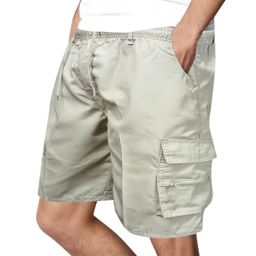 WKAYsIV Traininghose-Outdoor-Wanderhose Post Kleidung Cargo Solid Pocket Herren Reißverschlusshose Shorts Outdoor Herrenhose Jogging Outfit Damen Set(Weiß,3XL)