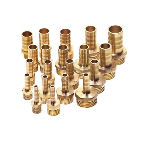 YJUHADWPBZ 4mm-12mm Brass Pipe Fitting Hose Barb Tail 1/8" 1/4" 1/2" Male Connector Joint Copper Pipe Coupler Adapter Gas Joint(4mm Bard,1/8")