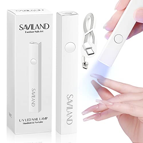 Saviland U V Lampe für Gelnägel: Mini U V Lampe für Nägel【Schützen Sie die Haut】【Wiederaufladbar】Klein LED Nagellack Trocknergerät für Nagellack Aufbaugel Nail Tips nagelkleber Geschenke für Frauen