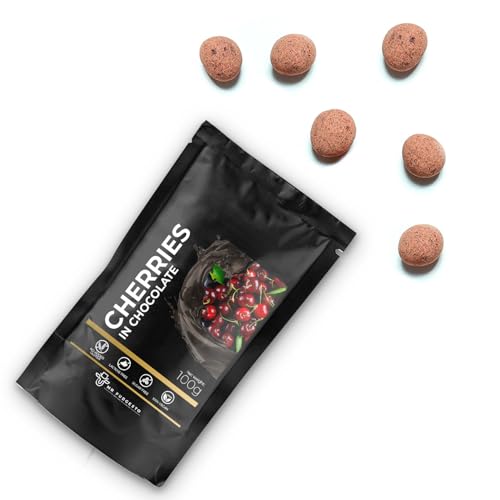 Getrocknete Kirschen in Dessertschokolade - Mr Fudgesto Süßigkeiten - Premiumgenuss - Luxuriöse Konfiserie für Gourmetfreuden - Schachtel 100g