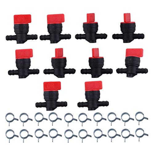 Pmkvgdy 10 StüCk 494768 698183 Kraftstoff Absperr Ventil mit Klemme für 1/4 Kraftstoff Leitung Rasentraktor