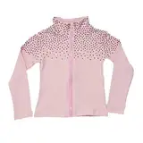 LIUHUO Eislaufjacke für Mädchen und Damen, Stretch-Fleece, Skate-Mantel, Trainingskleidung, Eiskunstlauf-Tops, rose, 4-6 Years