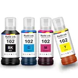 UniPlus Tinte 102 ET-2850 ET-4850 ET-3850 ET-2856 ET-2750 Druckerpatronen Kompatibel für Epson 102 Multipack Refill Kompatibel für Epson Ecotank ET-4856 ET-15000 ET-4700 ET-3750 ET-4750 ET-4500 2756