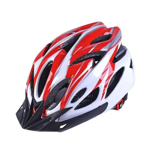 Radfahren Helm Komfort Futter Leichte Hohl Männer Frauen Einstellbare Reiten Sicherheit Kopf Schutz Fahrrad Fahrrad MTB Helm Neue (Color : RDandWT)