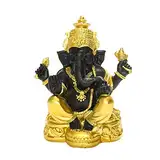 Angoily Hindu Ganesha Figur Gold Schwarz Herr Elefant- Figur Tisch Buddhistischen Gott Ganesh Ganpati Zum Sammeln Kunst Abbildung Home Office Tabelle Dispay Elefanten Statue