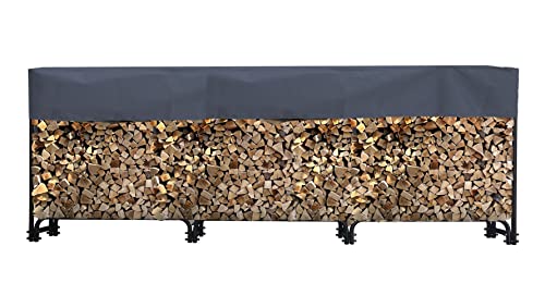 QUICK STAR Metall Kaminholzregal 272 x 25 x 95 cm mit Schutzhülle Garten Kaminholzunterstand 1,0 m³ / 1,5 SRM Stapelhilfe