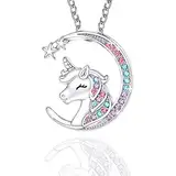 MAKOBLESSMOMO Einhorn Halbmond Halskette für Mädchen, You are Magical Einhorn Schmuck Geschenke für Mädchen Mütter Tochter Enkelin Nichte