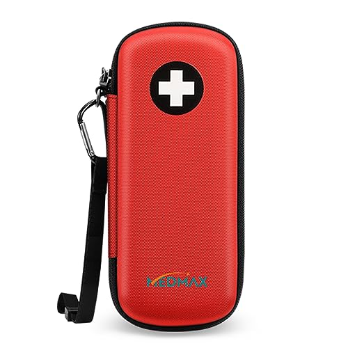 MEDMAX EpiPen Medical Tragetasche, tragbare Notfalltasche Hartschalen EVA stoßfest Medikament Tasche Organizer für 2 EpiPens, Asthma-Inhalator, Anti-Histamin, Auvi-Q, Allergy Medicine Essentials