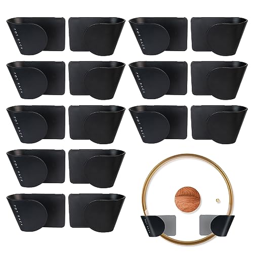 Topfdeckelhalter Deckelhalter Wand Pfannendeckel Halterung - 16 Stück Wandmontage Pfannendeckel Rack Selbstklebender Ohne Bohren Topfdeckel Wandhalter Set für Küche Aufstellen von Topfdeckeln