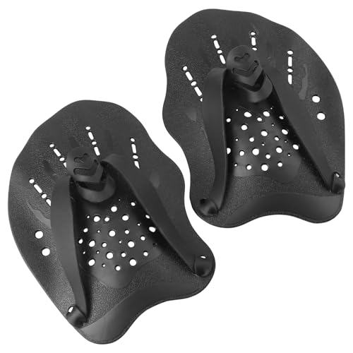 Schwarze Schwimmpaddel aus Silikon – Handpaddel für Kraftaufbau & Techniktraining – Profi-Schwimmzubehör für Erwachsene